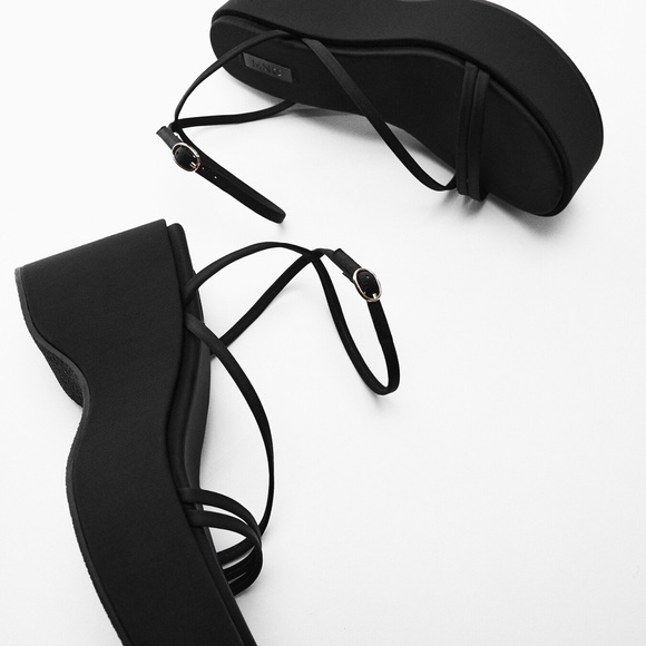 Mango Black Platform Strap Sandals – Size 8.5 - Picture 7 of 7